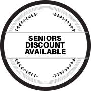 Senior Discount Available badge